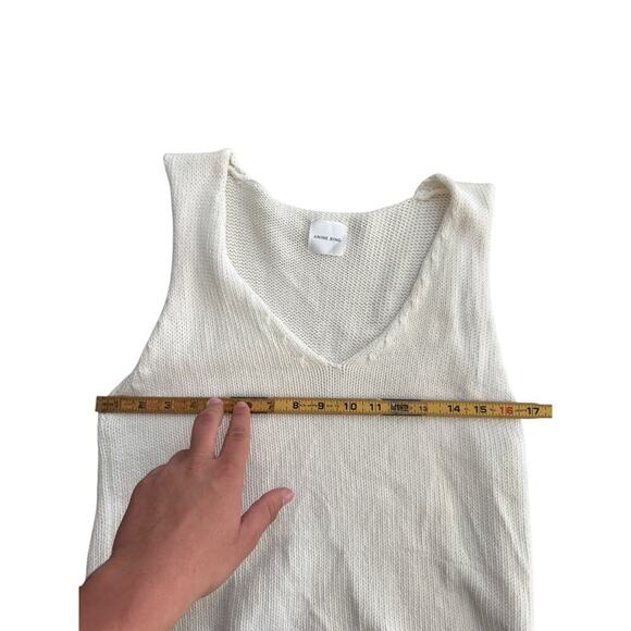 Anine Bing Women's White V-Neckline Sleeveless Knit Tank Top Size Small - Picture 4 of 8
